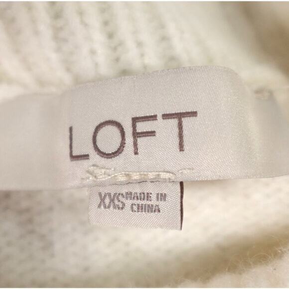 Loft Bobble Sweater Womens XXS Cream Gradient Polka Dot Knit Mock Neck 80s Retro - Picture 3 of 16